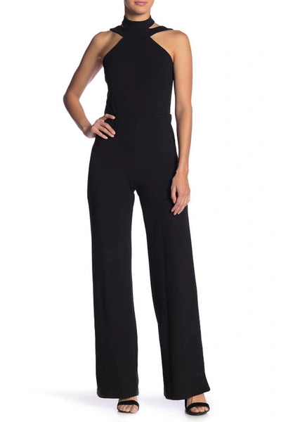 Bebe Choker Neck Jumpsuit In Blk