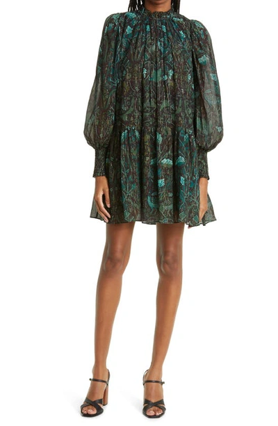 Ulla Johnson Ada Puff-sleeve Printed Mini Dress In Rainforest