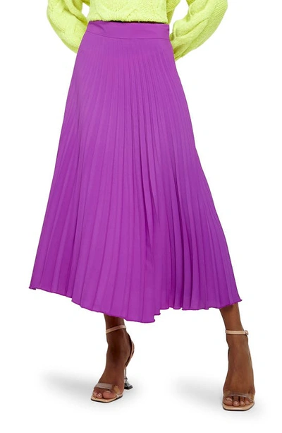 River Island Pleated Midi Skirt In Purple ModeSens
