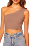 Susana Monaco One-shoulder Crop Top In Coco