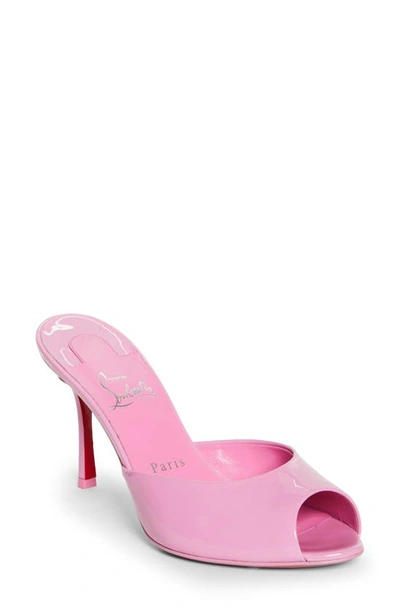 Christian Louboutin Me Dolly 100 Patent Leather Mules In Gummy
