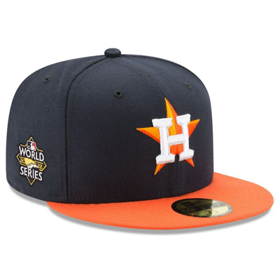 New Era Men's  Navy, Orange Houston Astros 2022 World Series Side Patch 59fifty Fitted Hat In Navy,orange