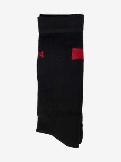 424 Intarsia-logo Socks In Black