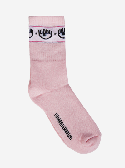 Chiara Ferragni Eyelike Socks In Pink