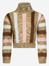 Dsquared2 Striped Crop Jumper In Beige