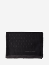 Saint Laurent Ysl Micro Monogram Scarf In Black