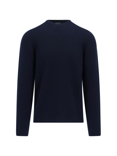 Prada Pullover Aus Kammwolle Mit Rundhalsausschnitt In Blu