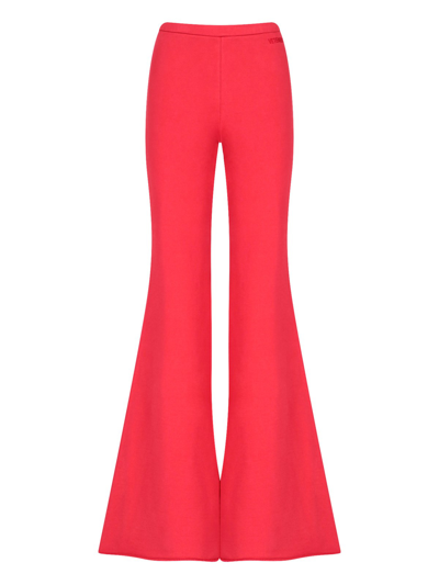 Vetements Maxi Flared Trousers In Red