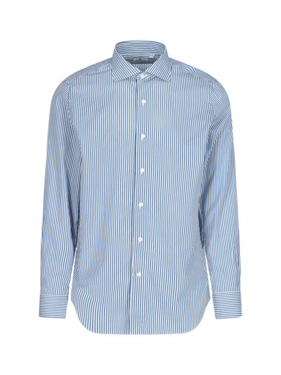 Finamore 1925 Striped Shirt In Blu