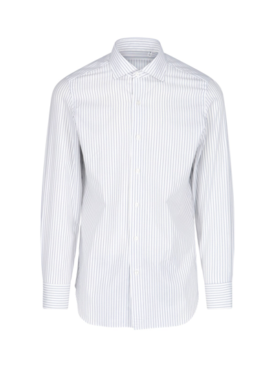 Finamore 1925 Striped Shirt In Bianco