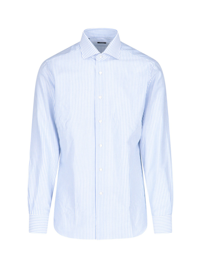 Barba Napoli Striped Shirt In Azzurro