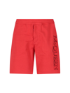 Alexander Mcqueen Logo Shorts In Lust Red