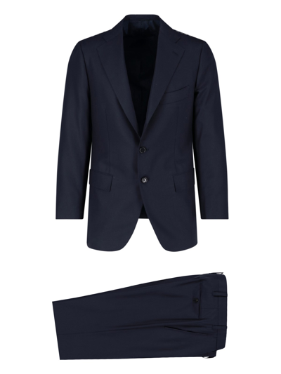 Cesare Attolini Single Breasted Suit In Blu
