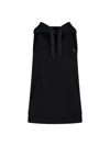 Burberry Location-print Sleeveless Cotton Hoodie In Nero