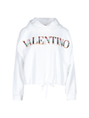 VALENTINO SWEATSHIRT CROP EMBROIDERY LOGO PAILLETTES