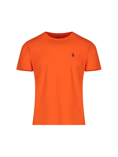 Polo Ralph Lauren Orange Cotton T-shirt In Arancione