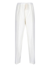 Mm6 Maison Margiela Drawstring Straight-leg Trousers In Bianco