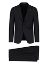 Tagliatore Single-breasted Virgin-wool Suit In Nero