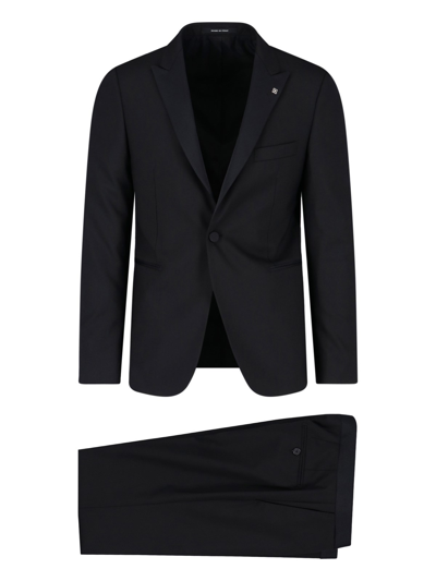 Tagliatore Wool Single-breasted Suit In Black