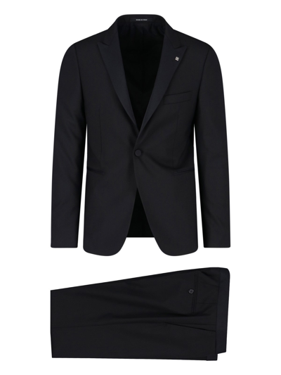 Tagliatore Wool Single-breasted Suit In Nero