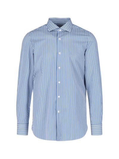 Finamore 1925 Stripes Shirt In Blu