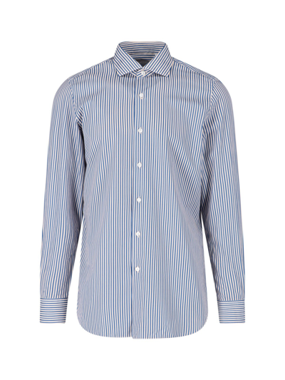 Finamore 1925 Stripes Shirt In Blu