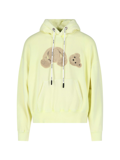 Palm Angels Cotton Hoodie In Giallo