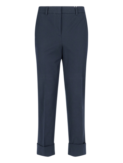 Incotex Cropped Straight-leg Trousers In Blu