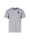 Comme Des Garçons Play Grey Heart Patch T-shirt In Grigio