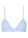 The Andamane Triangle Bra With Stetchy Spaghetti Straps In Azzurro