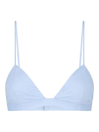 The Andamane Triangle Bra With Stetchy Spaghetti Straps In Blue