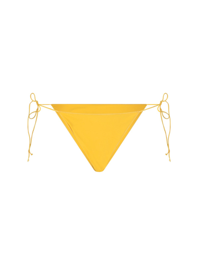 Oseree Oséree Womans Eco Yellow Fabric Bikini Bottom In Giallo