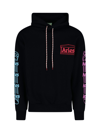 Aries Logo-print Drawstring Hoodie In Nero