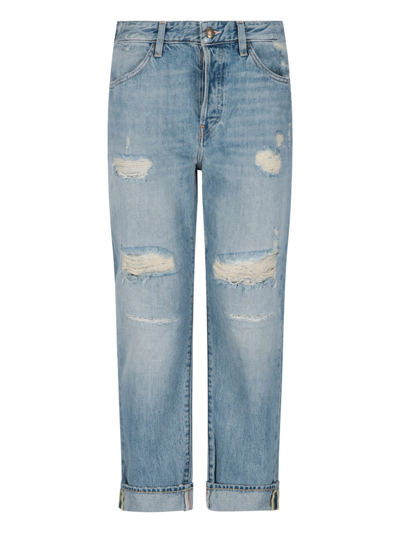 Washington Dee Cee Ranch Distressed Loose Cotton Jeans In Blue