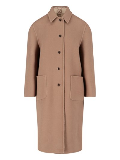 Gucci Double-faced Wool And Silk Coat In Multi