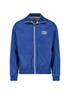 Valentino Blue Nylon Sweatshirt With Signature Vlogo In Blu