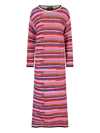 Dsquared2 Multi Stripe Wool Blend Knit Long Dress In Rosa