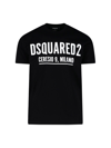 Dsquared2 Black Crewneck T-shirt With Logo Lettering On The Front In Black