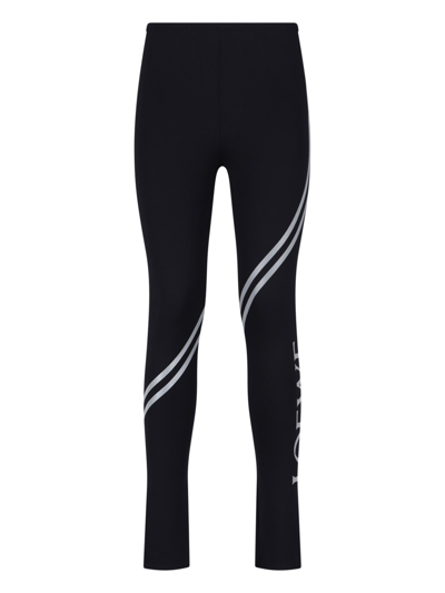 Loewe Logo Leggings In Nero