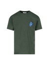Jw Anderson Crewneck Anchor Patch Cotton Jersey T-shirt In Verde
