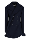 Jw Anderson Double-breasted Structured-hem Peacoat In Blu