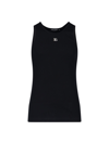 Dolce & Gabbana Black Embroidered Logo Tank Top In Nero