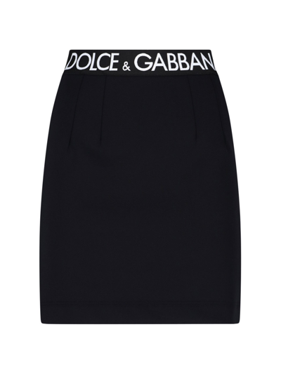 Dolce & Gabbana Black Stretch Pencil Skirt