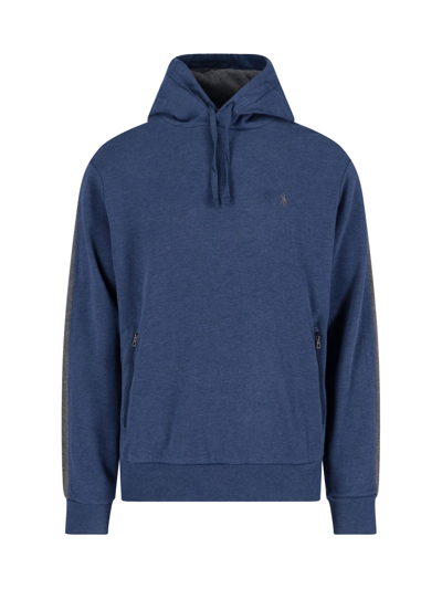 Polo Ralph Lauren Logo Hoodie In Blu