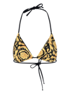Versace Printed Bikini Top In Nero