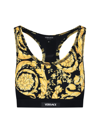 Versace Barocco Printed Racerback Sports Bra In Oro