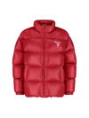 Prada Red Recycled Nylon Down Jacket In Rosso