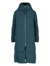 Jil Sander Hooded Padded Coat In Green