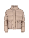 Alexander Mcqueen Nylon Puffer Coat In Beige