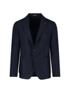Tagliatore Brooch-detail Single-breasted Blazer In Blu